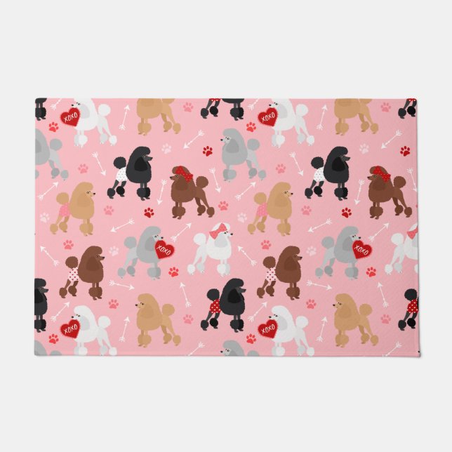 Felpudo Poodle Valentine Pattern (Anverso)
