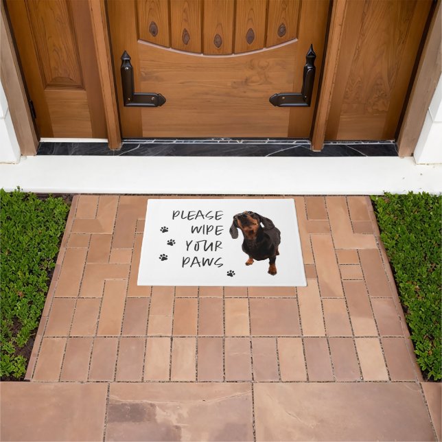Felpudo por favor limpie sus patas perro foto doormat (Exterior)