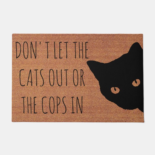 Felpudo Por favor, no dejen que salgan los gatos o los pol (Anverso)