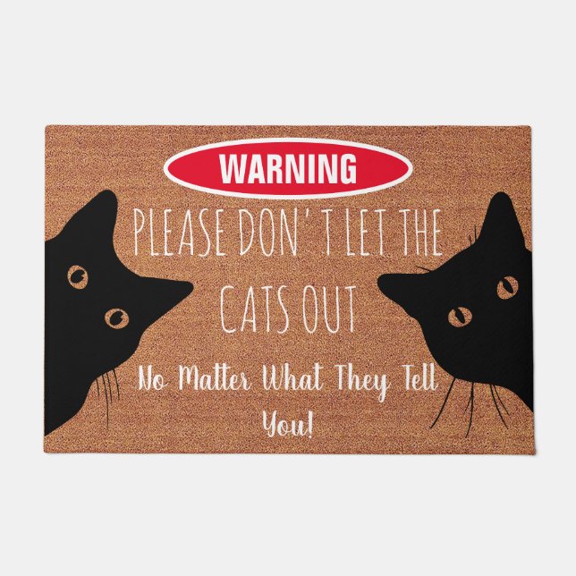 Felpudo Por favor, no dejes que los gatos se salgan con un (Anverso)
