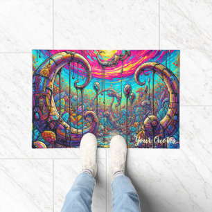 Felpudo Portal de Paisaje Onírico Surrealista Fantasía Col
