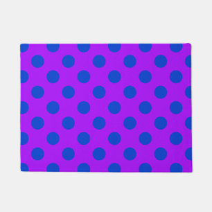 Felpudo Pos de polka azul sobre morado