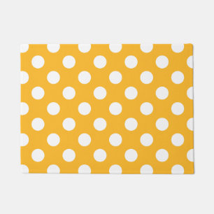 Felpudo Pos de polka blanca sobre amarillo