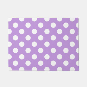 Felpudo Pos de polka blanca sobre lila