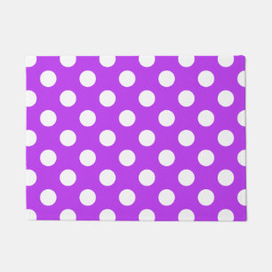 Felpudo Pos de polka blanco sobre púrpura brillante