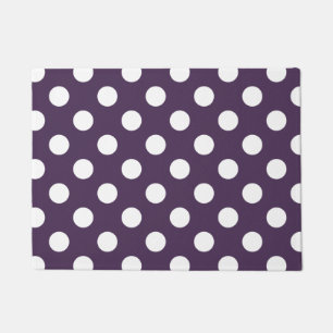 Felpudo Pos de polka blanco sobre púrpura de ciruela