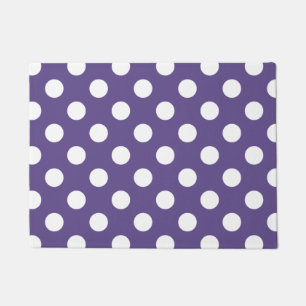 Felpudo Pos de polka blanco sobre ultravioleta
