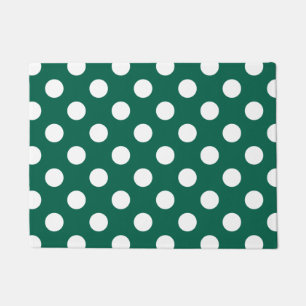 Felpudo Pos de polka blanco sobre verde sabio