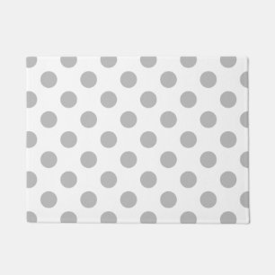Felpudo Pos de polka gris sobre blanco