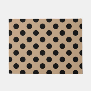 Felpudo Pos de polka negro en beige