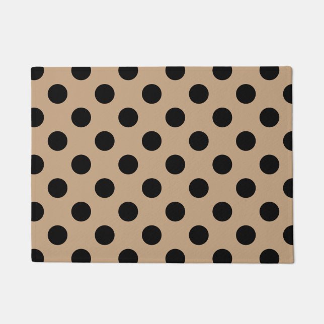 Felpudo Pos de polka negro en beige (Anverso)