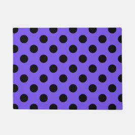 Felpudo Pos de polka negro en periwinkle