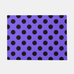 Felpudo Pos de polka negro en periwinkle