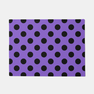 Felpudo Pos de polka negro sobre lavanda