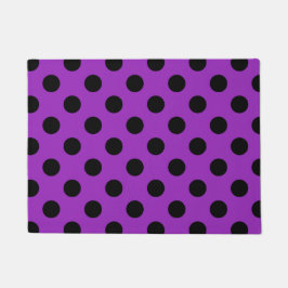 Felpudo Pos de polka negro sobre morado