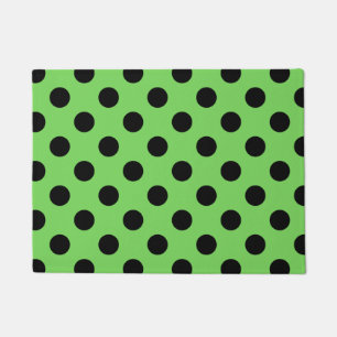 Felpudo Pos de polka negro sobre verde lima