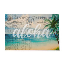 Postal hawaiana de las palmeras del vintage