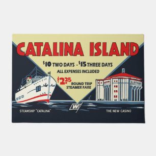 Felpudo Poster del viaje del casino del vintage de la isla