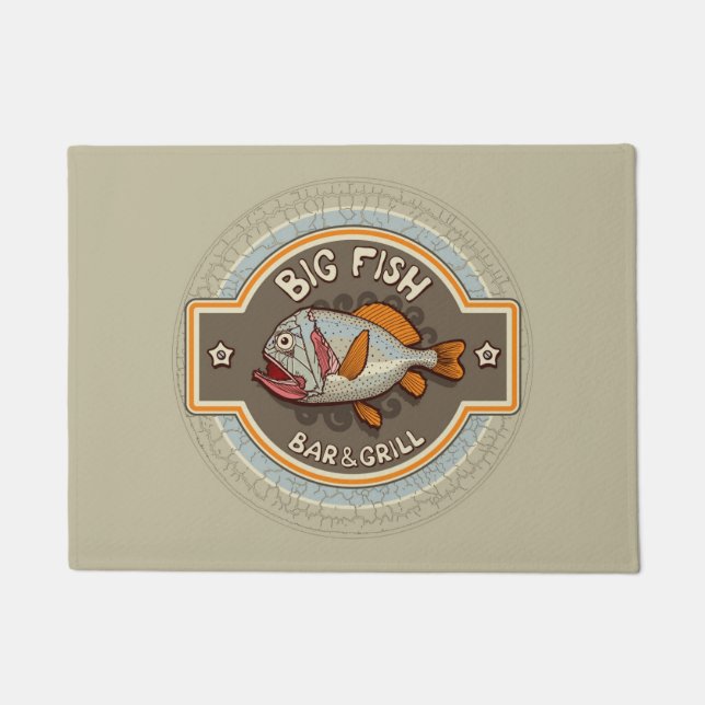 Felpudo Poster grande del bar y grill de los pescados (Anverso)