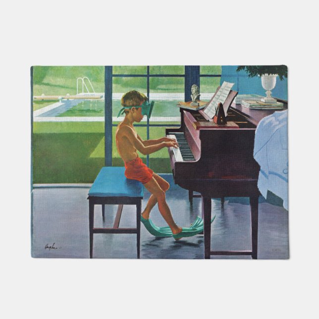 Felpudo Práctica del piano del Poolside (Anverso)