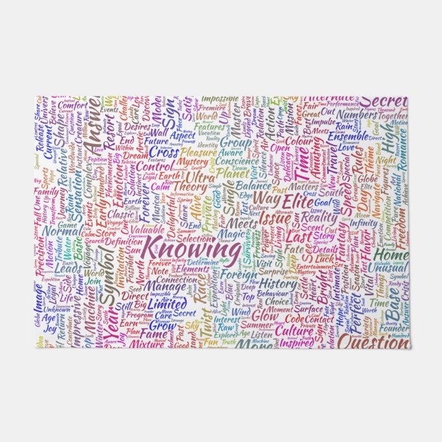 Felpudo Pregunta Apprendre Nuage MotssTexte Motif Mensaje (Anverso)