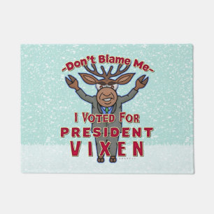 Felpudo Presidente divertido Vixen Reindeer Political del