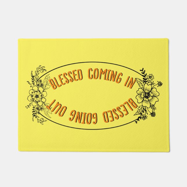 Felpudo Primavera Floral bendecida por salir (Anverso)