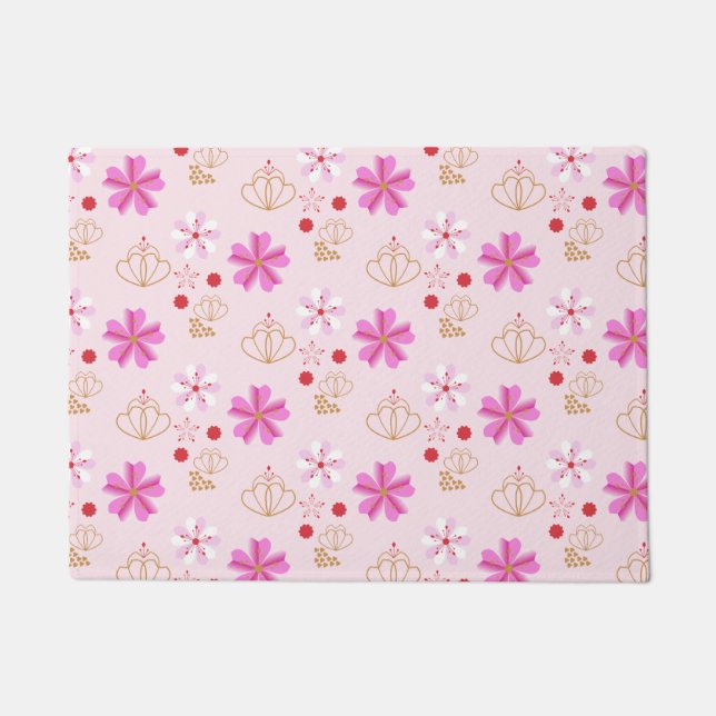 Felpudo Primavera Flores Cerezo Florencia Rubor rosa (Anverso)