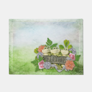 Felpudo Primavera - ranas lindas de la recepción 3