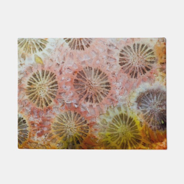 Felpudo Primer plano de coral rosa (Anverso)