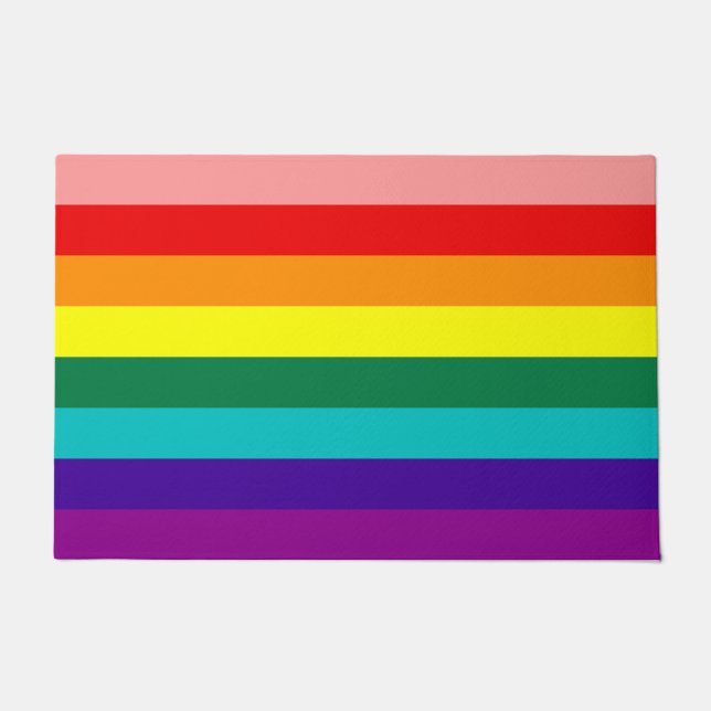 Felpudo Primera bandera del orgullo arcoiris (Anverso)