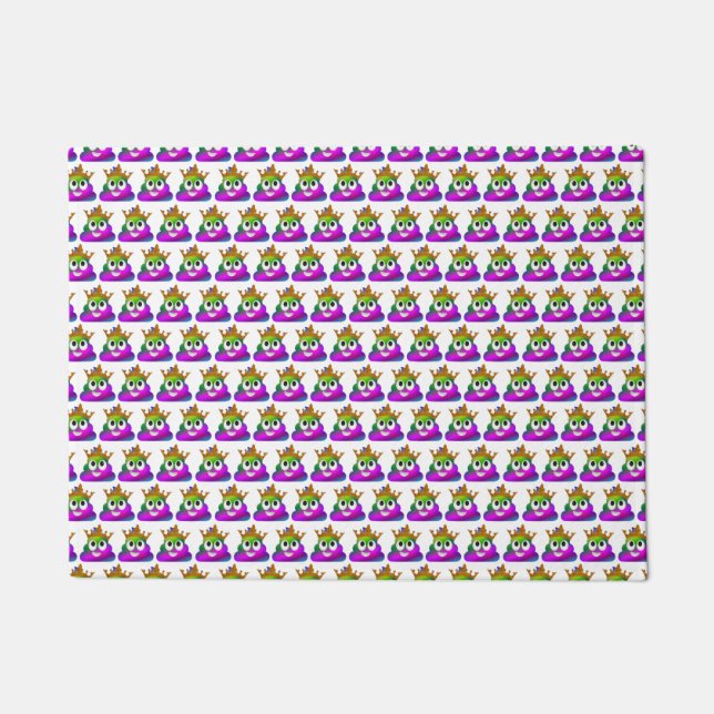 Felpudo Princess Corona Arcoíris Emoji Heces (Anverso)