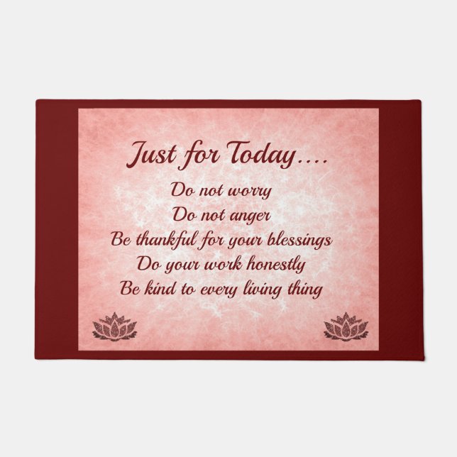 Felpudo Principios de Reiki Rojo y Rosa (Anverso)