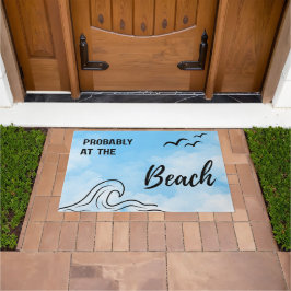 Felpudo Probably at the Beach Tropical Coastal Doormat