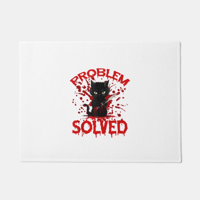 Felpudo Problema gato negro resuelto (Anverso)