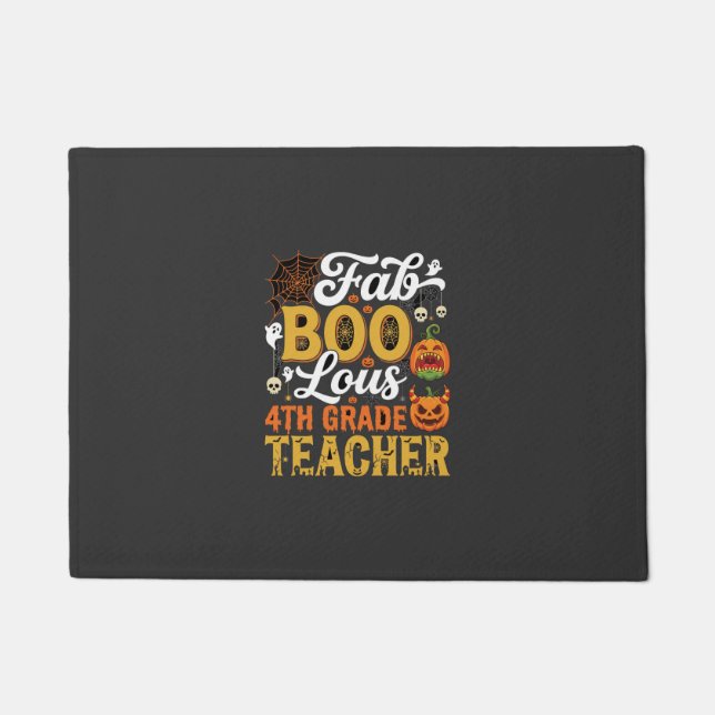 Felpudo Profesor fantástico de Halloween de 4to grado (Anverso)