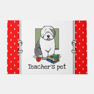 Felpudo Profesora de escuela perro pastor de inglés viejo