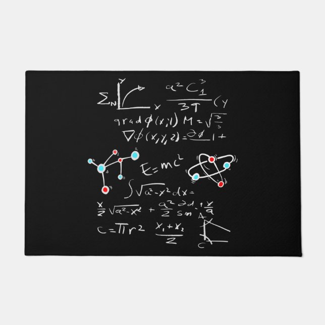 Felpudo Profesora de Fórmula Física Átomos y Mol (Anverso)