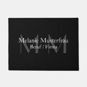 Felpudo Professionelle schwarze Monogramm Fussmatte