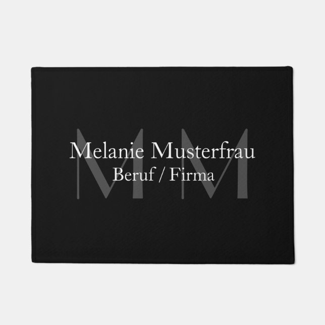 Felpudo Professionelle schwarze Monogramm Fussmatte (Anverso)