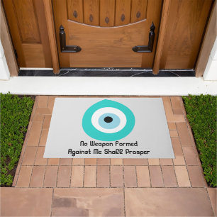 Felpudo Protector sagrado de símbolo Evil Eye Turquoise Na