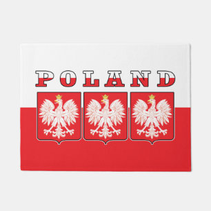 Felpudo Protestas con bandera de águila de Polonia