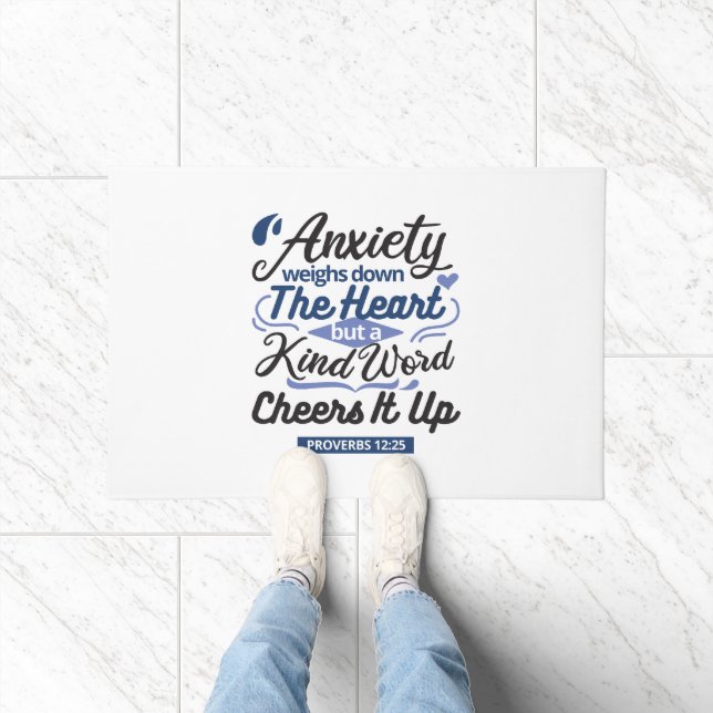 Felpudo Proverbios 12:25 Versículo Bíblico – Arte de Palab (Interior)