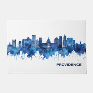 Felpudo Providence Rhode Island Skyline Blue