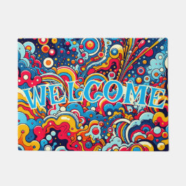 Felpudo Psychedelische bunte Grafik