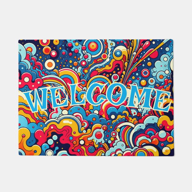 Felpudo Psychedelische bunte Grafik (Anverso)