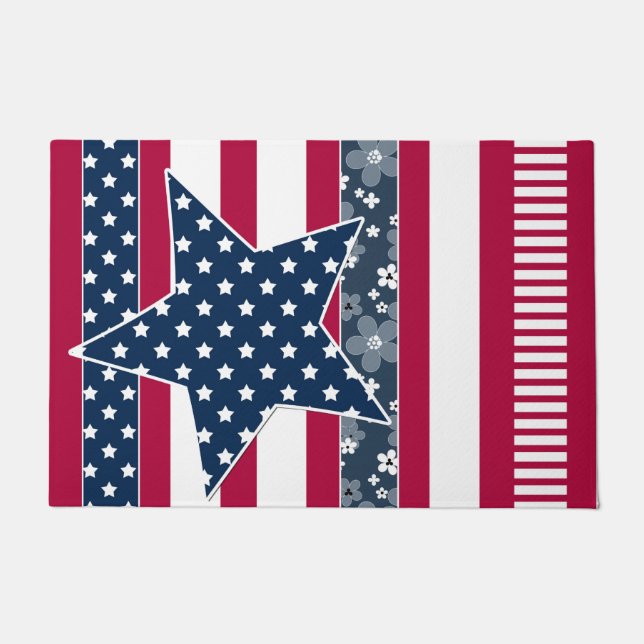 Felpudo Ptriot tradicional de bandera de Estados Unidos co (Anverso)