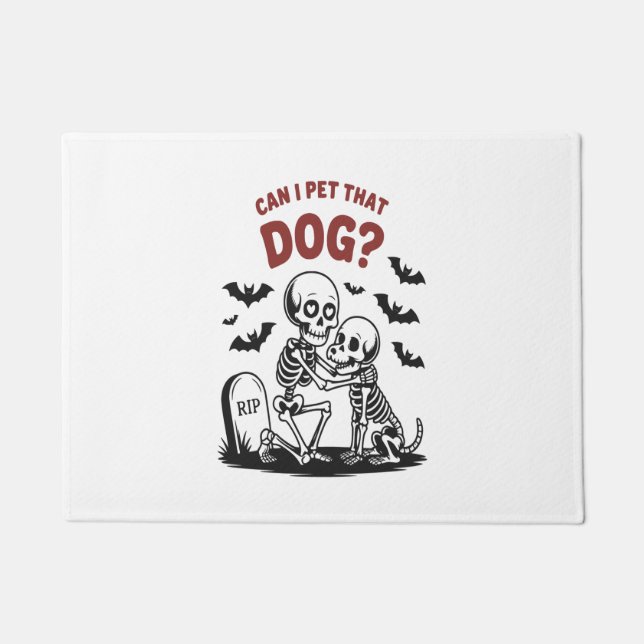Felpudo ¿Puedo Mascota ese perro Halloween? (Anverso)