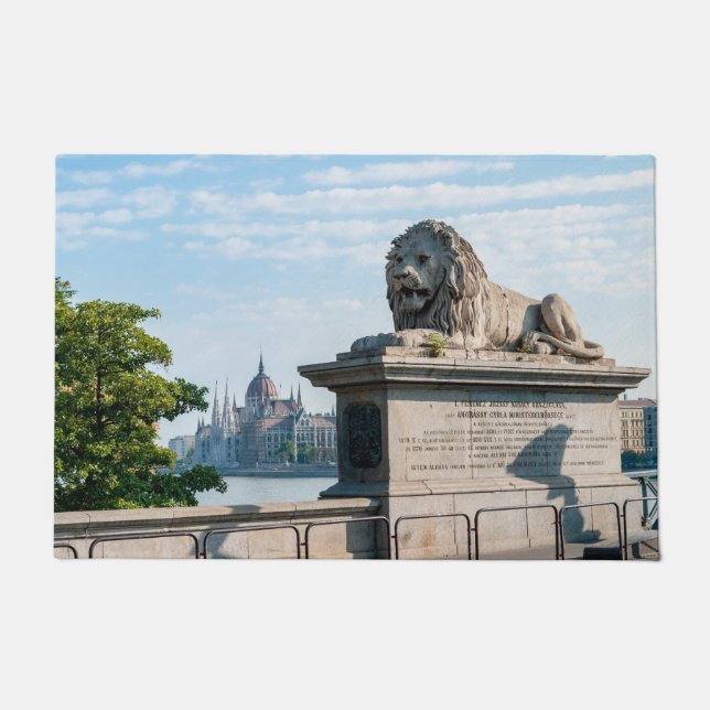 Felpudo Puente de la cadena Szechenyi y Parlamento de Buda (Anverso)