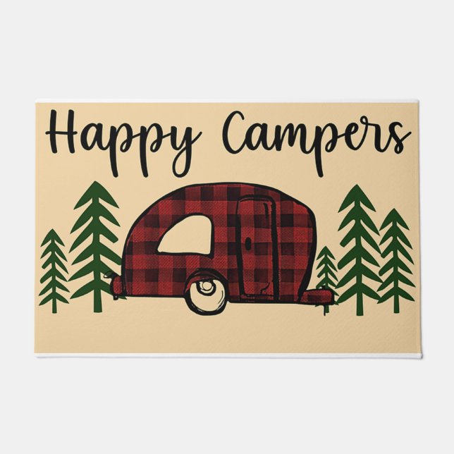 Felpudo Puente feliz de los campistas, camping Mat (Anverso)